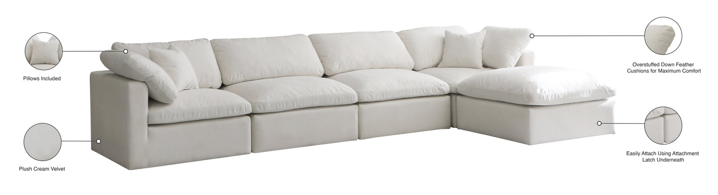 lips cream velvet standard comfort modular sectional sec5a