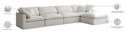 Lips Cream Velvet Standard Comfort Modular Sectional Sec5A