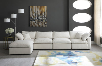 Lips Cream Velvet Standard Comfort Modular Sectional Sec5A