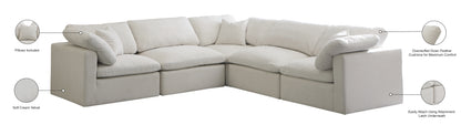 Lips Cream Velvet Standard Comfort Modular Sectional Sec5C