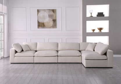 Lips Cream Velvet Standard Comfort Modular Sectional Sec5D