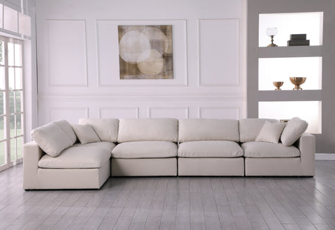 Lips Cream Velvet Standard Comfort Modular Sectional Sec5D