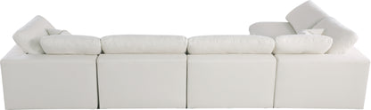 Lips Cream Velvet Standard Comfort Modular Sectional Sec5D