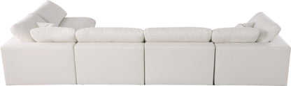 Lips Cream Velvet Standard Comfort Modular Sectional Sec5D