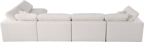 Lips Cream Velvet Standard Comfort Modular Sectional Sec5D