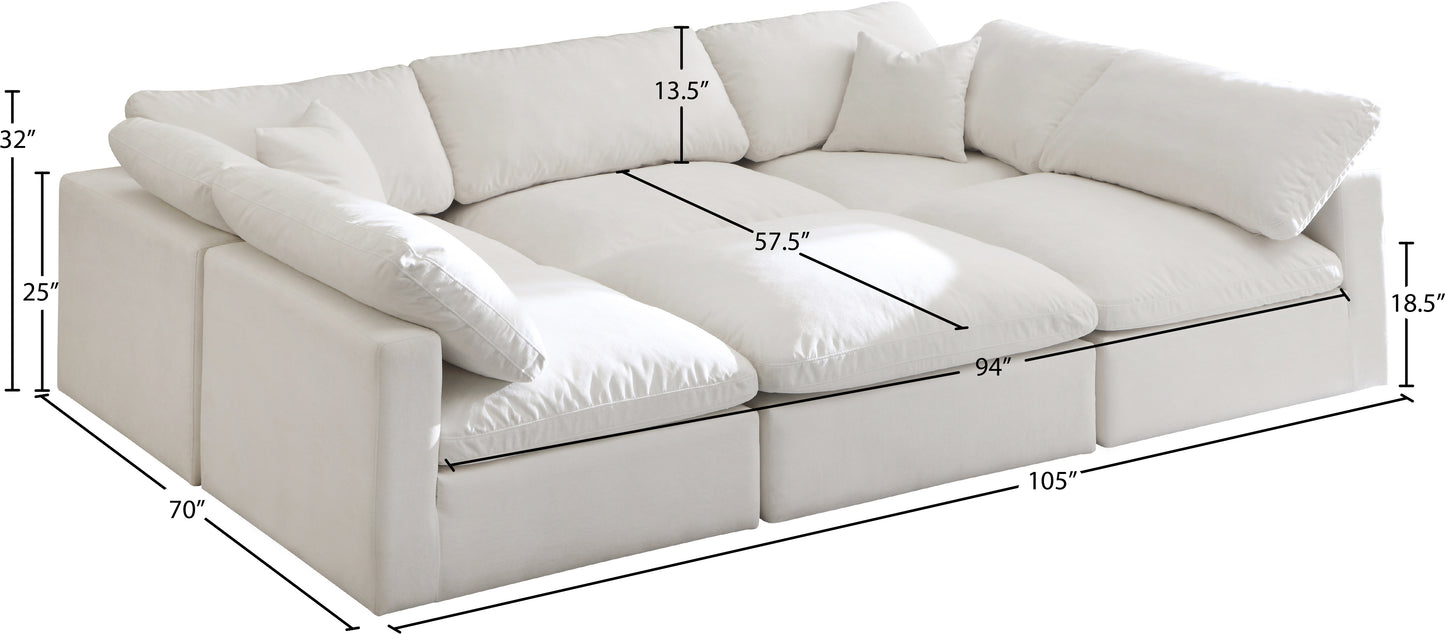 lips cream velvet standard comfort modular sectional sec6c