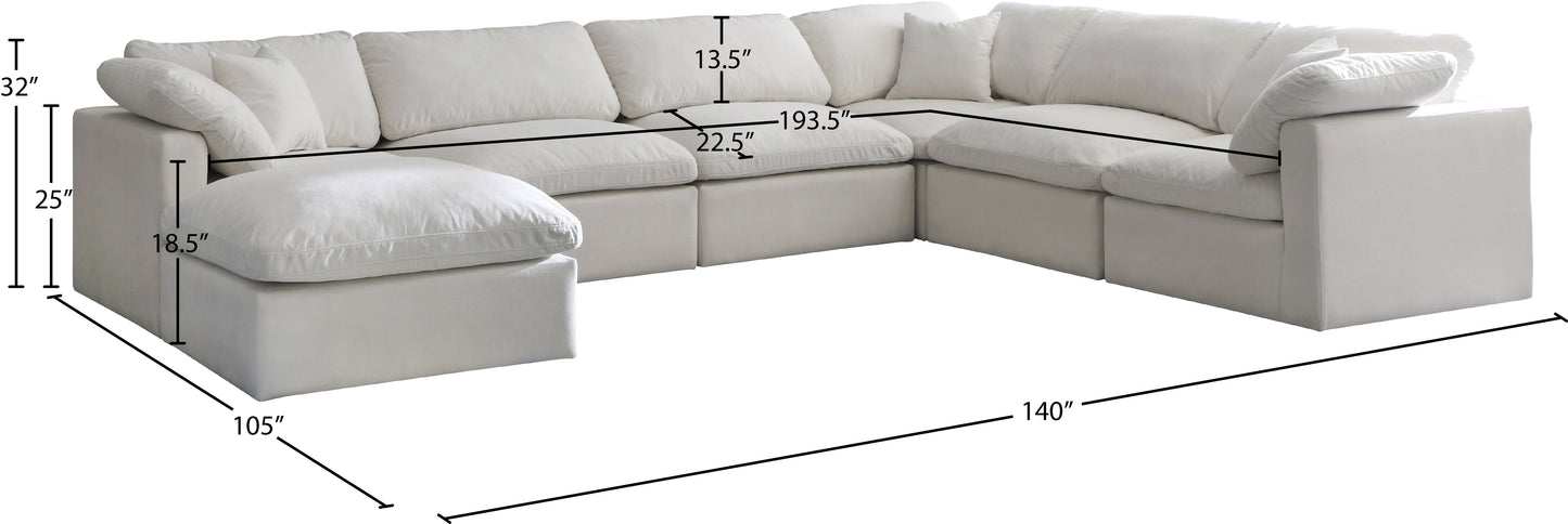 lips cream velvet standard comfort modular sectional sec7a