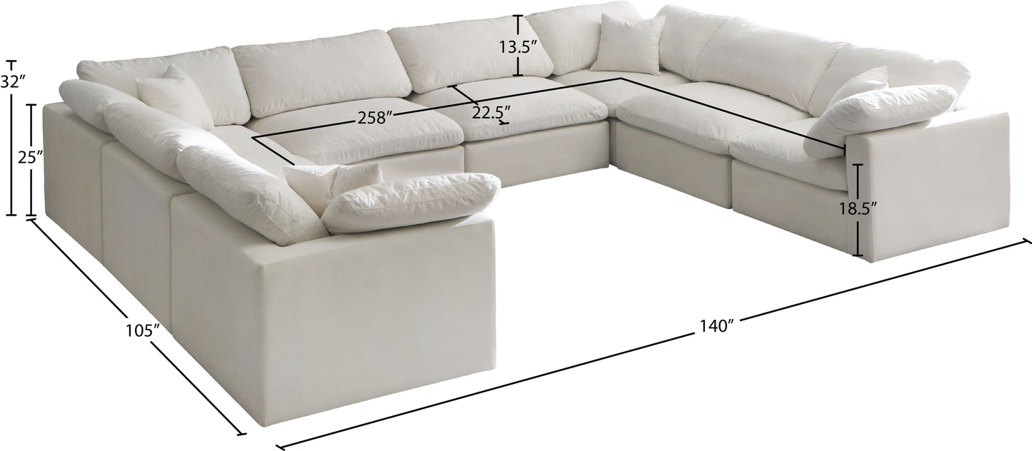 lips cream velvet standard comfort modular sectional sec8a