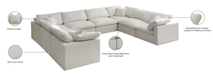 Lips Cream Velvet Standard Comfort Modular Sectional Sec8A