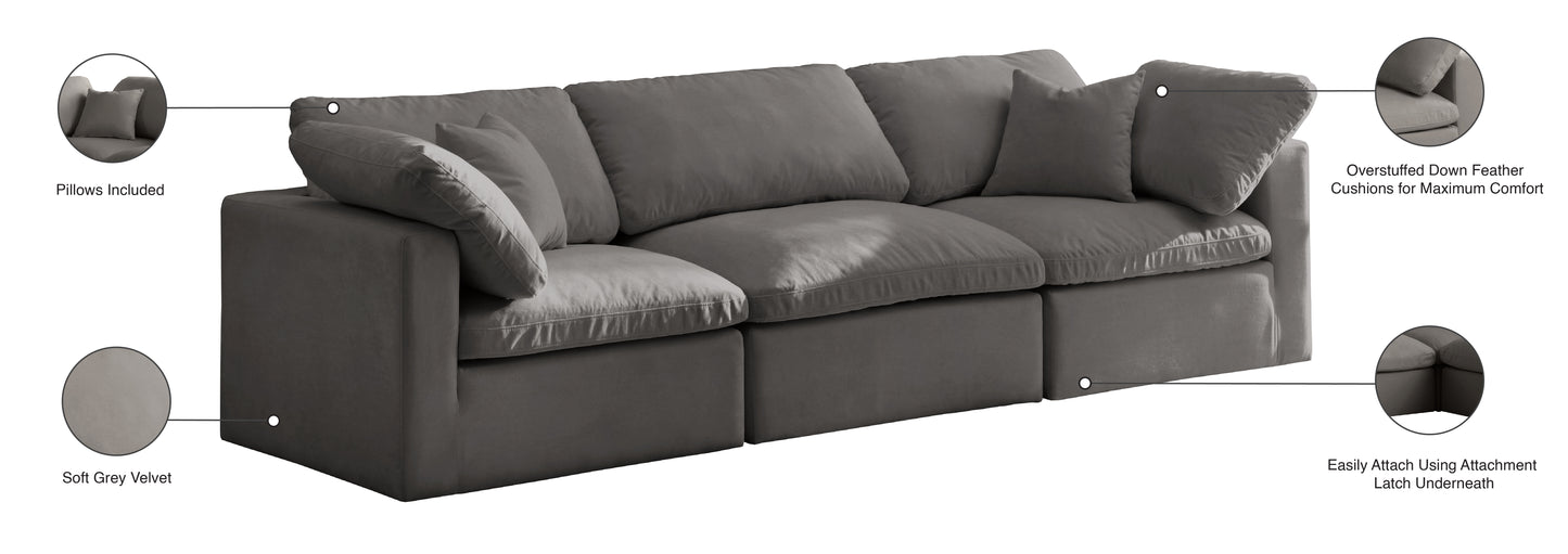 lips grey velvet standard comfort modular sofa s105