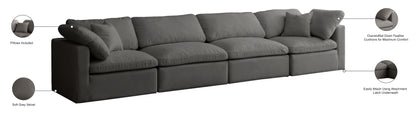 Lips Grey Velvet Standard Comfort Modular Sofa S140