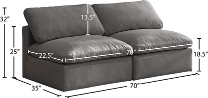 Lips Grey Velvet Standard Comfort Modular Sofa S2