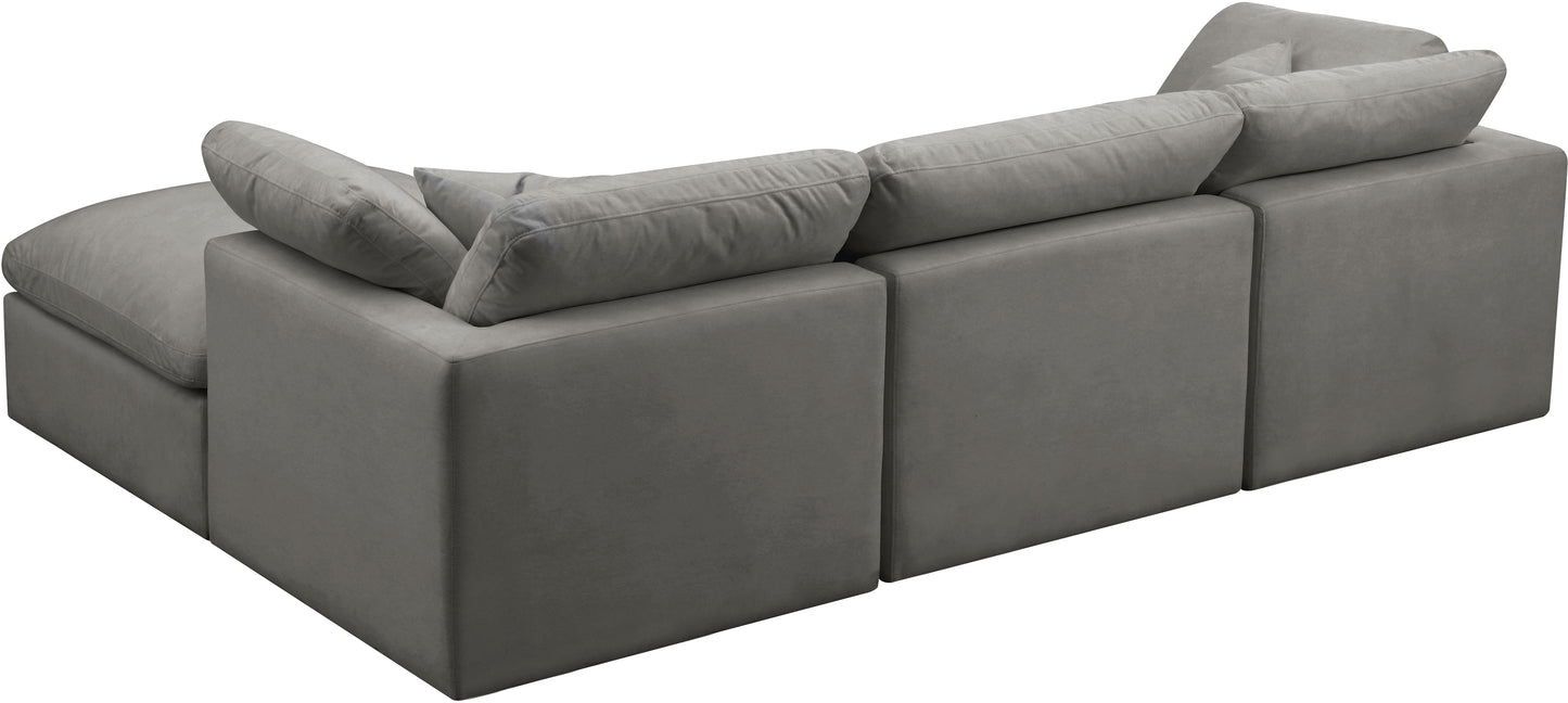 lips grey velvet standard comfort modular sectional sec4a