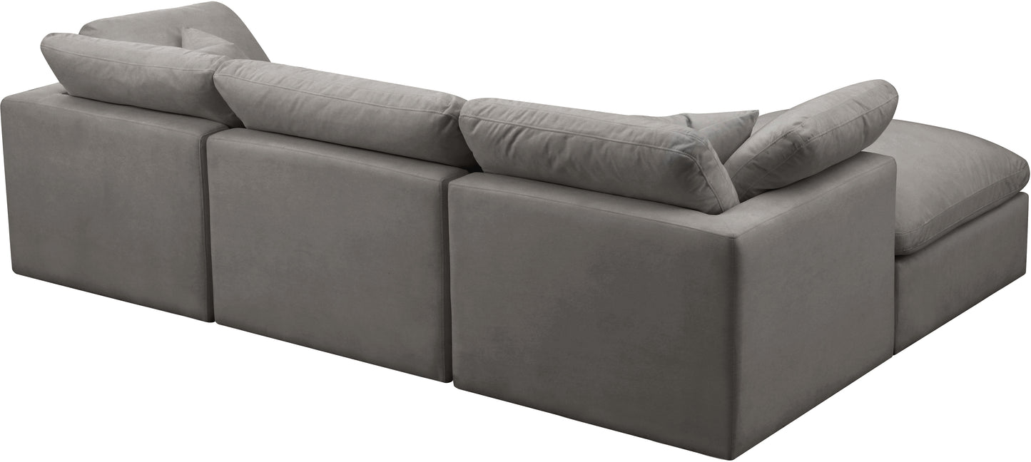 lips grey velvet standard comfort modular sectional sec4a