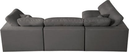 Lips Grey Velvet Standard Comfort Modular Sectional Sec4B