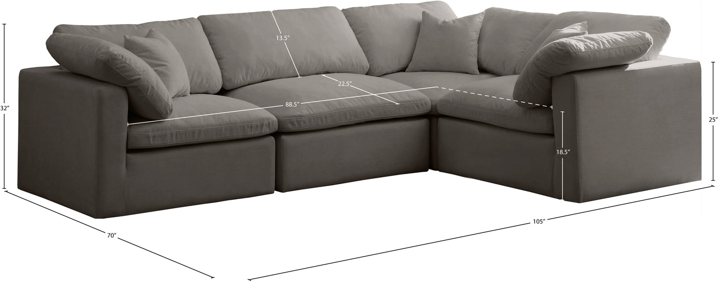 lips grey velvet modular sectional sec4c