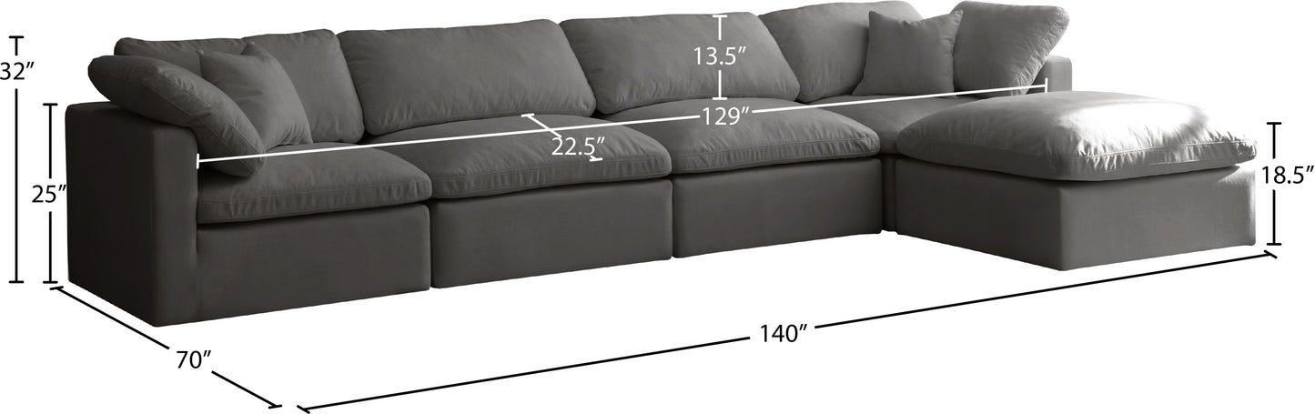 lips grey velvet standard comfort modular sectional sec5a