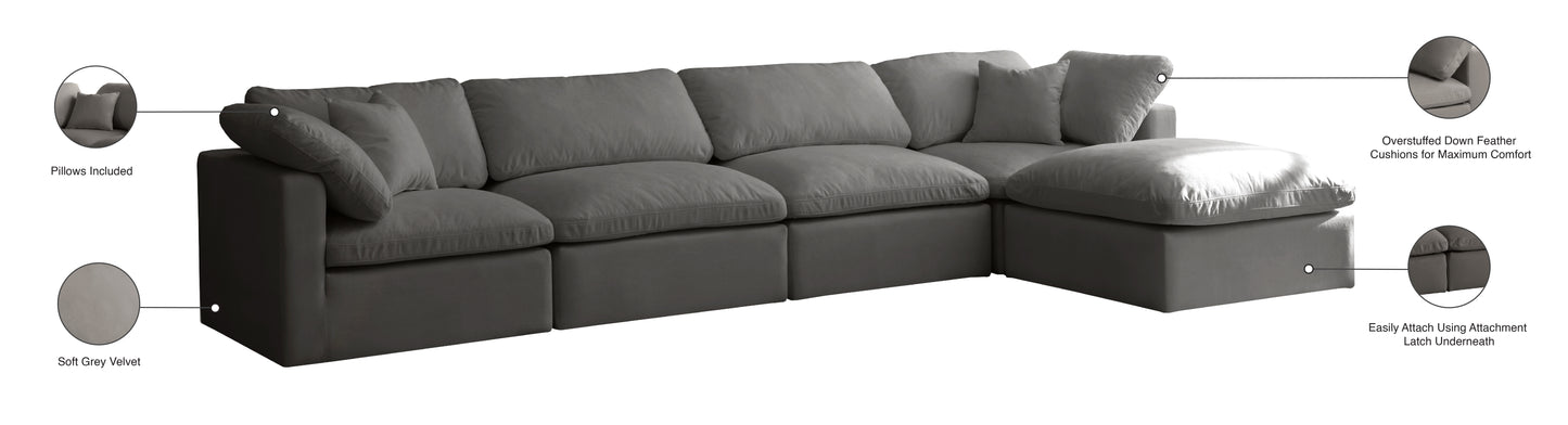 lips grey velvet standard comfort modular sectional sec5a