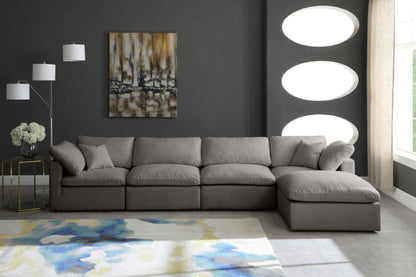 Lips Grey Velvet Standard Comfort Modular Sectional Sec5A