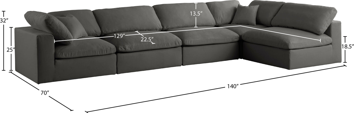 lips grey velvet standard comfort modular sectional sec5d