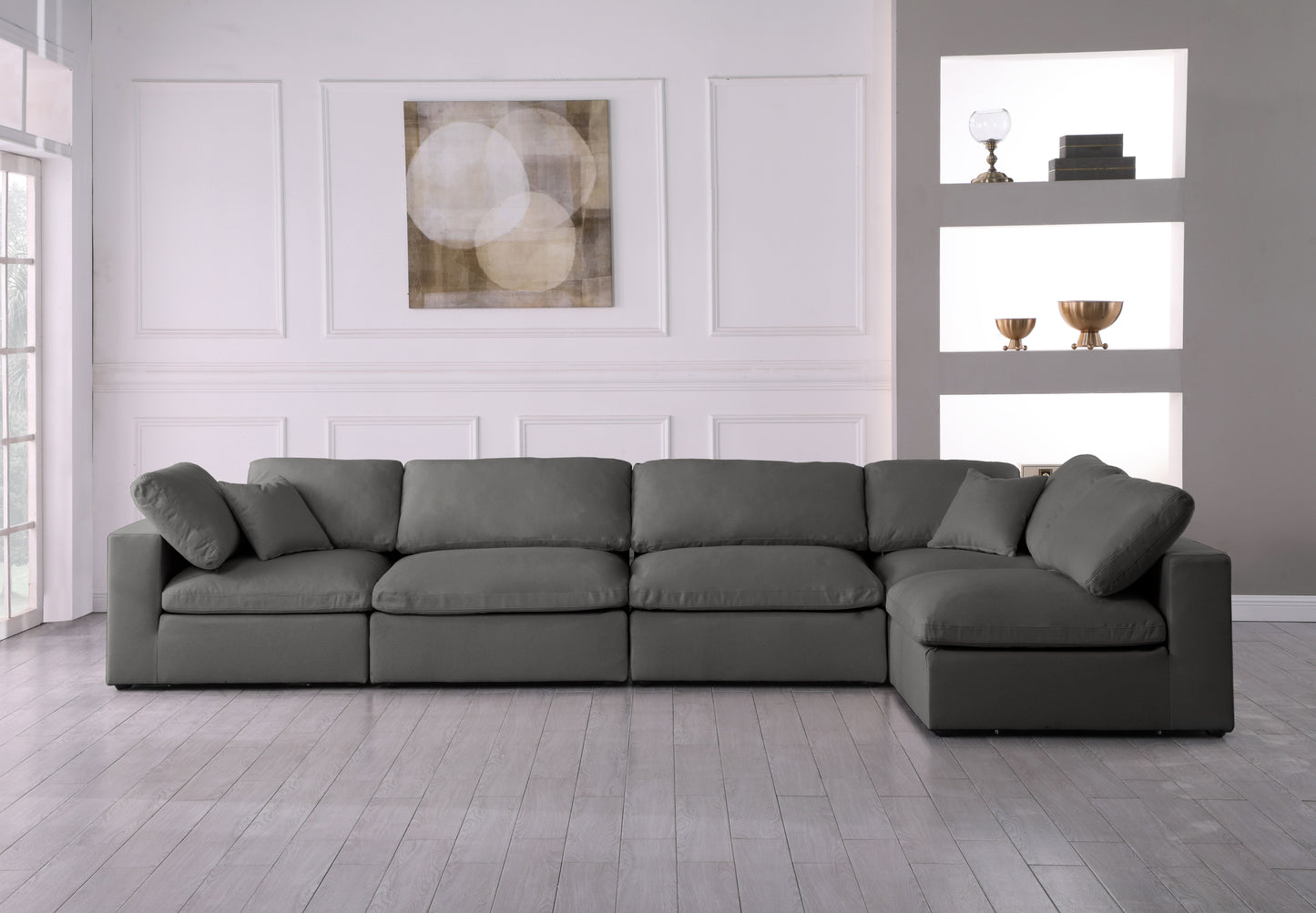 lips grey velvet standard comfort modular sectional sec5d