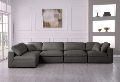 Lips Grey Velvet Standard Comfort Modular Sectional Sec5D