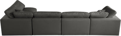 Lips Grey Velvet Standard Comfort Modular Sectional Sec5D