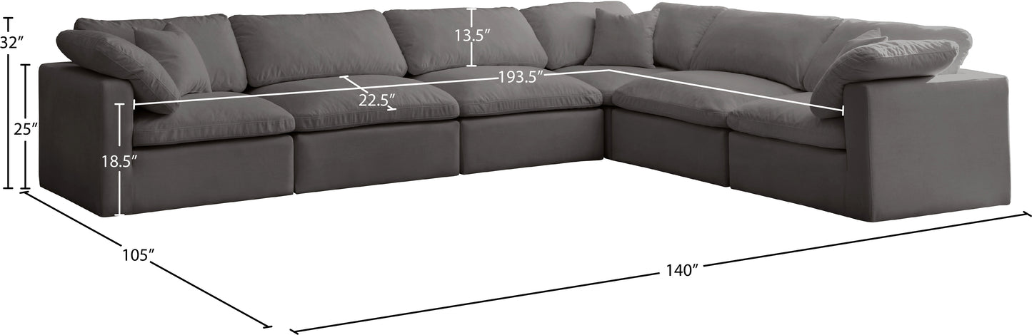 lips grey velvet standard comfort modular sectional sec6a