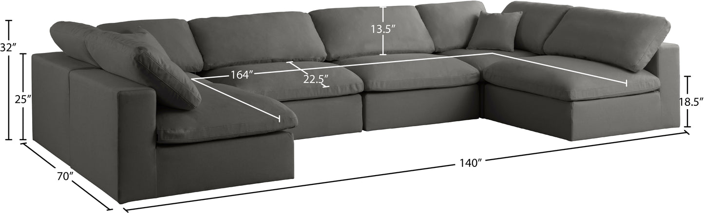 lips grey velvet standard comfort modular sectional sec6d