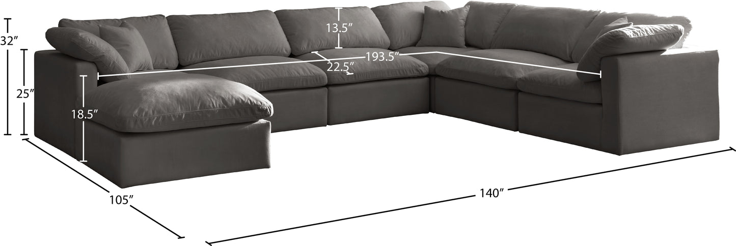 lips grey velvet standard comfort modular sectional sec7a