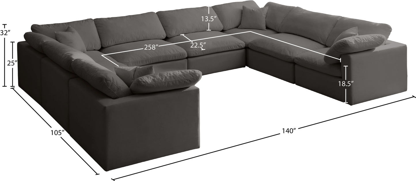 lips grey velvet standard comfort modular sectional sec8a