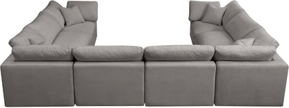 Lips Grey Velvet Standard Comfort Modular Sectional Sec8A