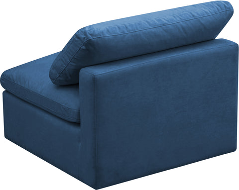 Selene Navy Standard Comfort Velvet Upholstered Armless Chair, 1 Piece