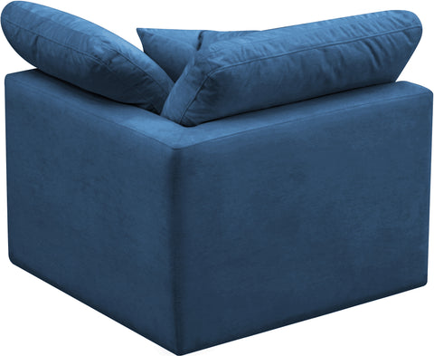 Selene Navy Standard Comfort Velvet Upholstered Corner Chair, 1 Piece