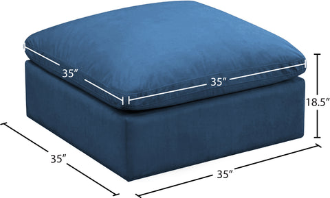 Selene Navy Standard Comfort Velvet Upholstered Ottoman, 1 Piece