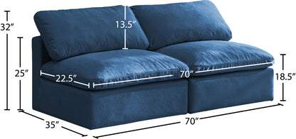 Lips Navy Velvet Standard Comfort Modular Sofa S2