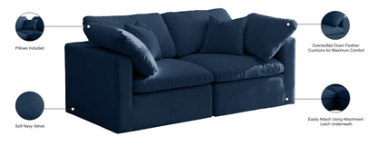 Lips Navy Velvet Standard Comfort Modular Sofa S70