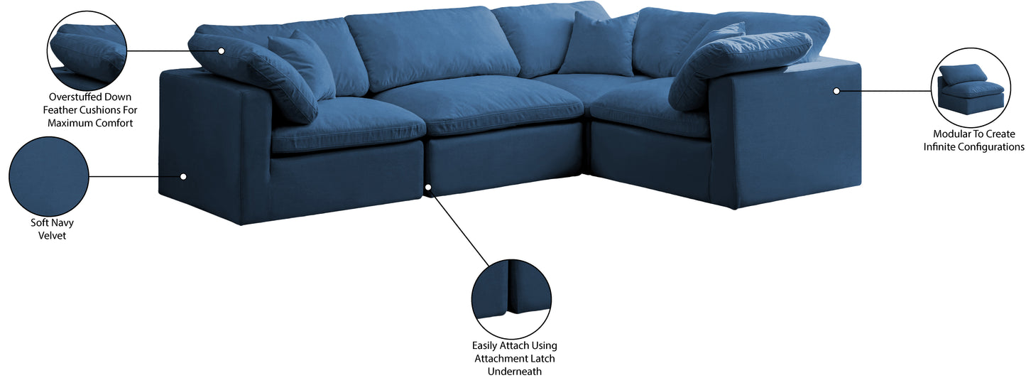 lips navy velvet modular sectional sec4c