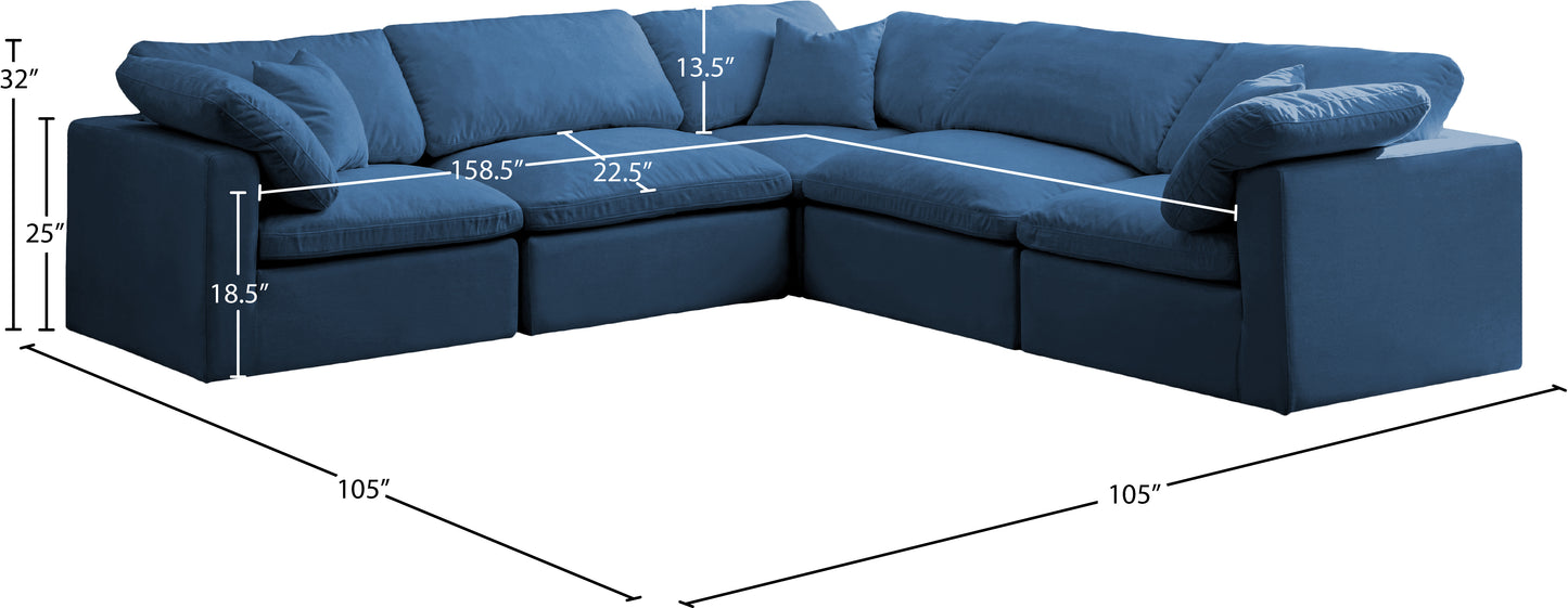 lips navy velvet standard comfort modular sectional sec5c