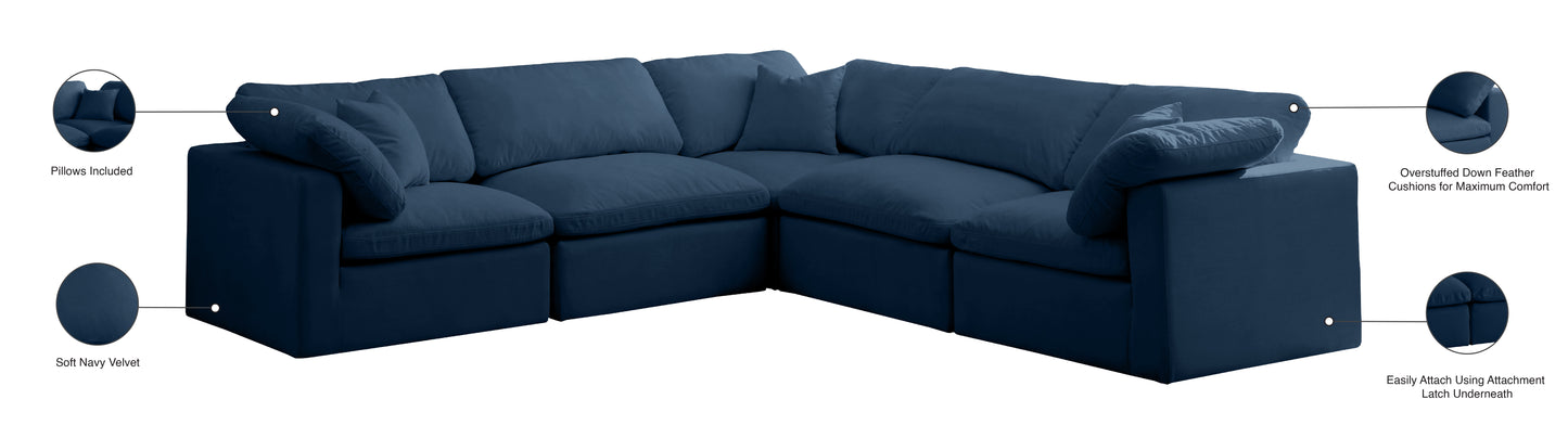 lips navy velvet standard comfort modular sectional sec5c