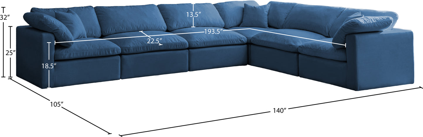 lips navy velvet standard comfort modular sectional sec6a