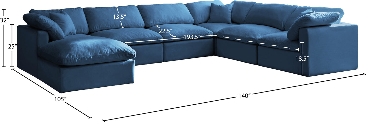 lips navy velvet standard comfort modular sectional sec7a