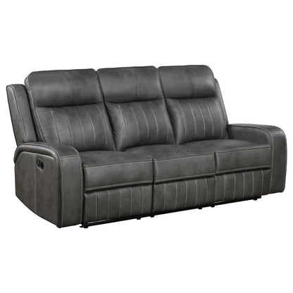 Jackie 2-piece Upholstered Motion Reclining Sofa Set Grey