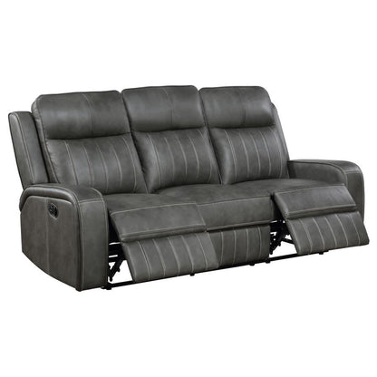 Jackie 2-piece Upholstered Motion Reclining Sofa Set Grey