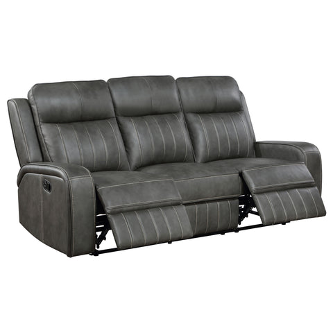 Salizar 2-piece Upholstered Reclining Sofa Set GreyGrey