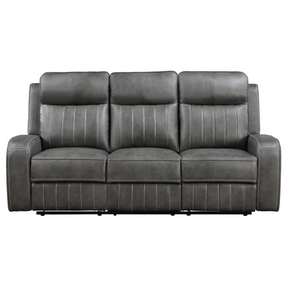 Jackie 2-piece Upholstered Motion Reclining Sofa Set Grey