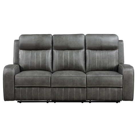 Salizar 2-piece Upholstered Reclining Sofa Set GreyGrey