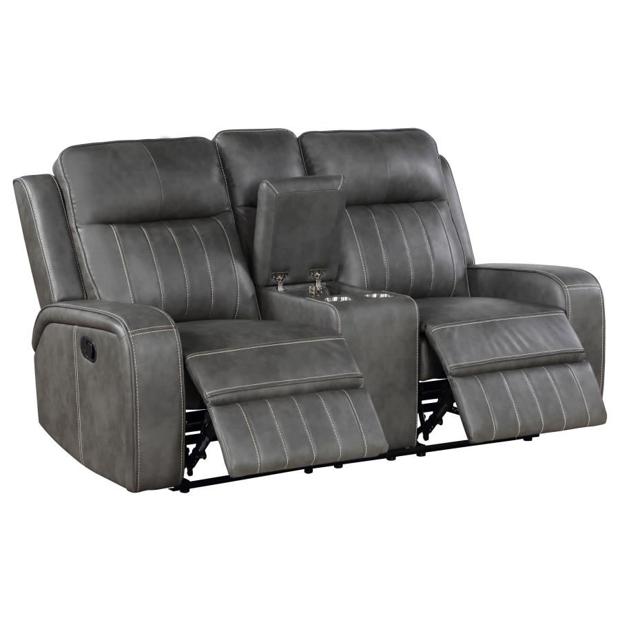 jackie 2-piece upholstered motion reclining sofa set grey