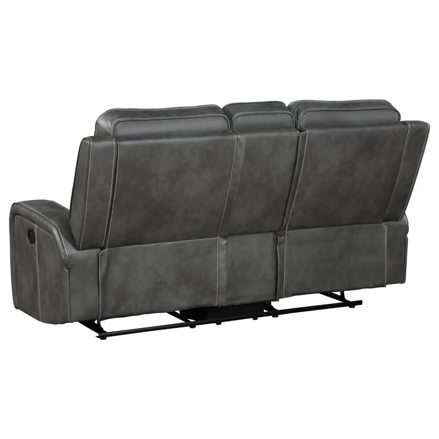 jackie 2-piece upholstered motion reclining sofa set grey