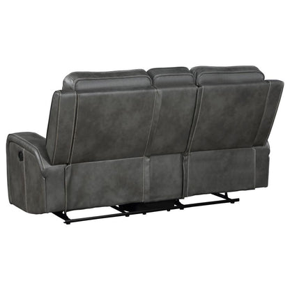Jackie 2-piece Upholstered Motion Reclining Sofa Set Grey